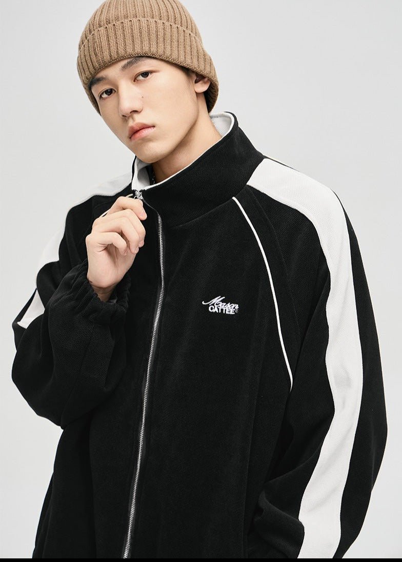 CATTEE Striped Stand Collar Jacket - COPPING THREADS - CATTEE