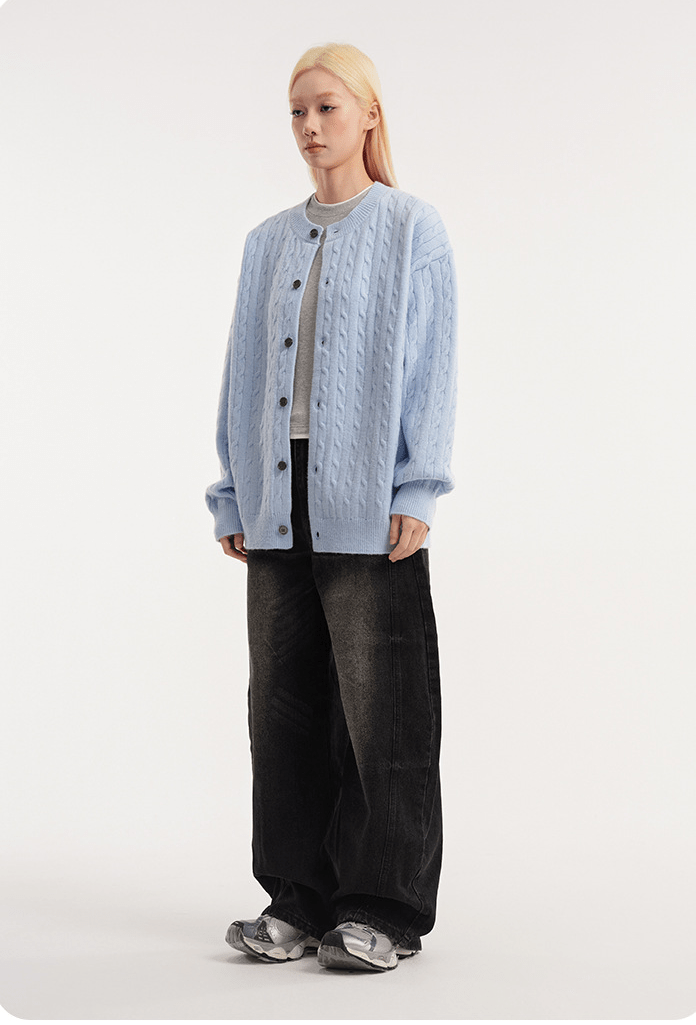 CATTEE Vintage Cable Knit Cardigan - COPPING THREADS - CATTEE