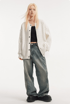 CATTEE Vintage Cable Knit Cardigan - COPPING THREADS - CATTEE