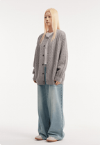 CATTEE Vintage Cable Knit Cardigan - COPPING THREADS - CATTEE