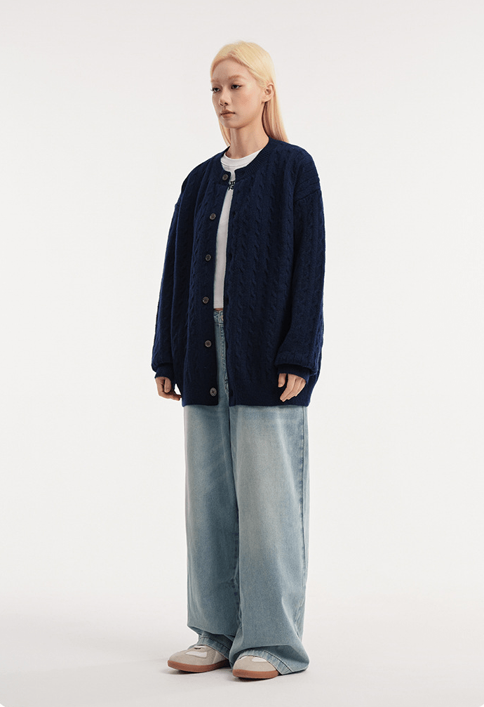 CATTEE Vintage Cable Knit Cardigan - COPPING THREADS - CATTEE