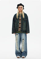 CATTEE Vintage Distressed Denim Jacket - COPPING THREADS - CATTEE