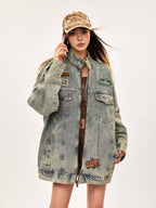 CATTEE Vintage Patchwork Denim Jacket - COPPING THREADS - CATTEE