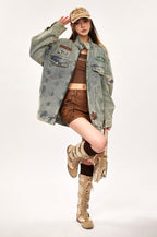 CATTEE Vintage Patchwork Denim Jacket - COPPING THREADS - CATTEE