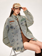 CATTEE Vintage Patchwork Denim Jacket - COPPING THREADS - CATTEE
