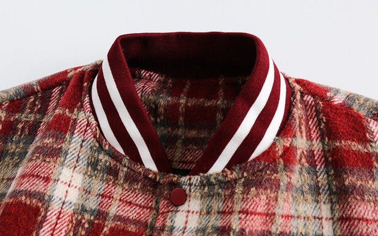 CATTEE Vintage Plaid Chanel - inspired Baseball Jacket - COPPING THREADS - CATTEE