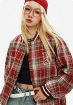 CATTEE Vintage Plaid Chanel - inspired Baseball Jacket - COPPING THREADS - CATTEE