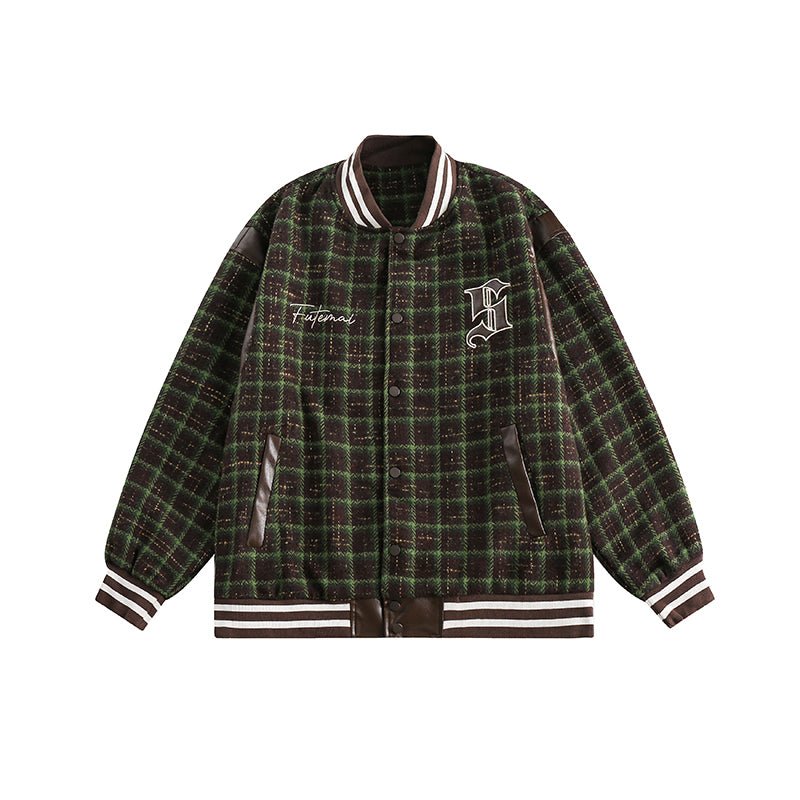 CATTEE Vintage Plaid Chanel - inspired Baseball Jacket - COPPING THREADS - CATTEE
