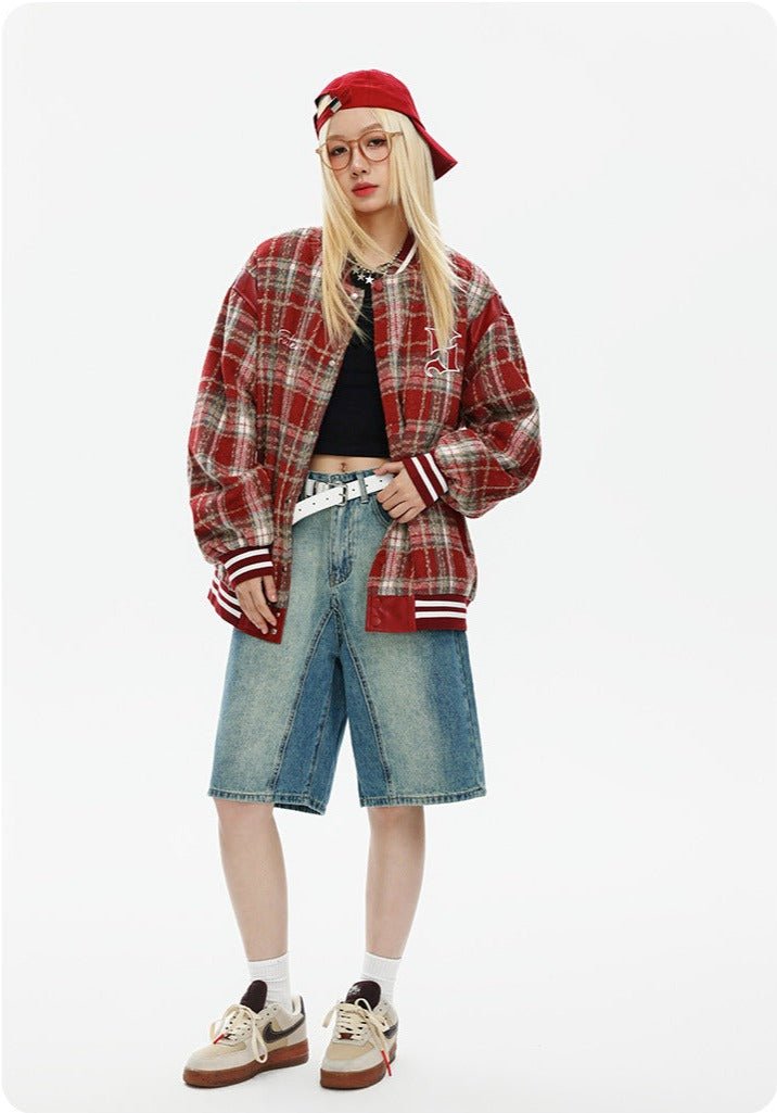 CATTEE Vintage Plaid Chanel - inspired Baseball Jacket - COPPING THREADS - CATTEE