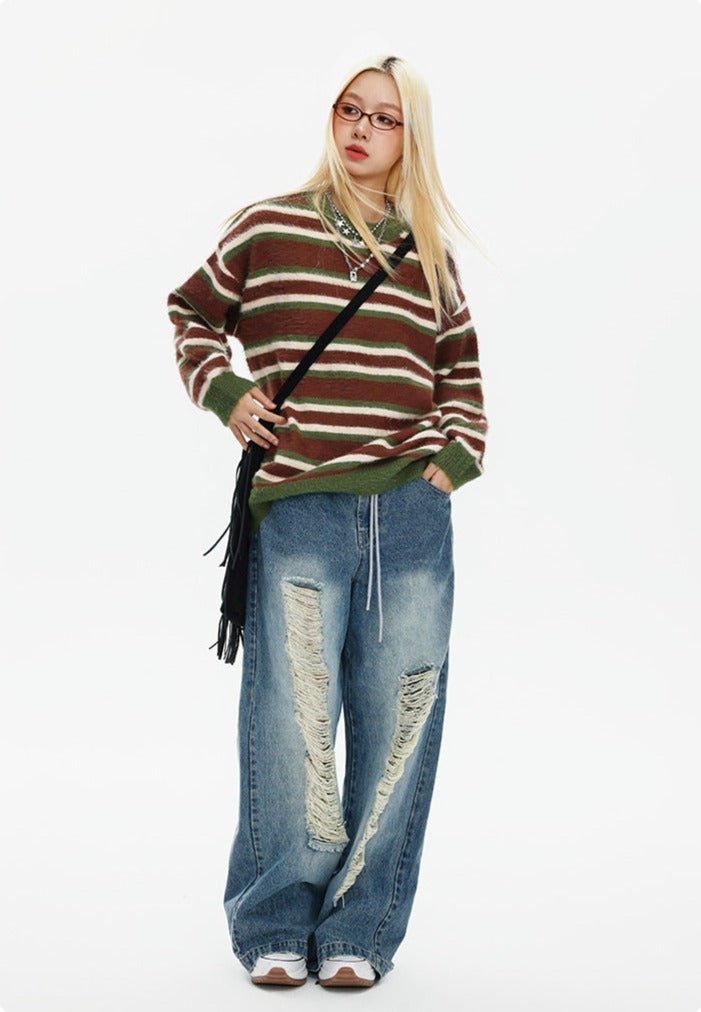 CATTEE Vintage Striped Sweater - COPPING THREADS - CATTEE