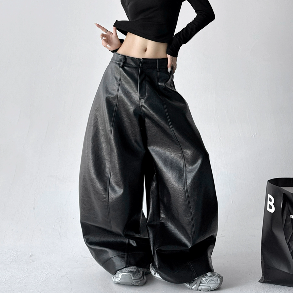 Vintage Faux Leather PU Trousers