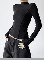 Mock Neck Slim Fit Long Sleeve Top - CT5161