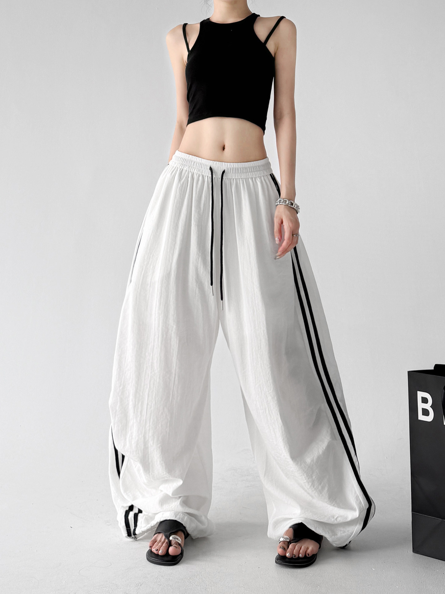 Side Stripe Wide Leg Pants - CT66171