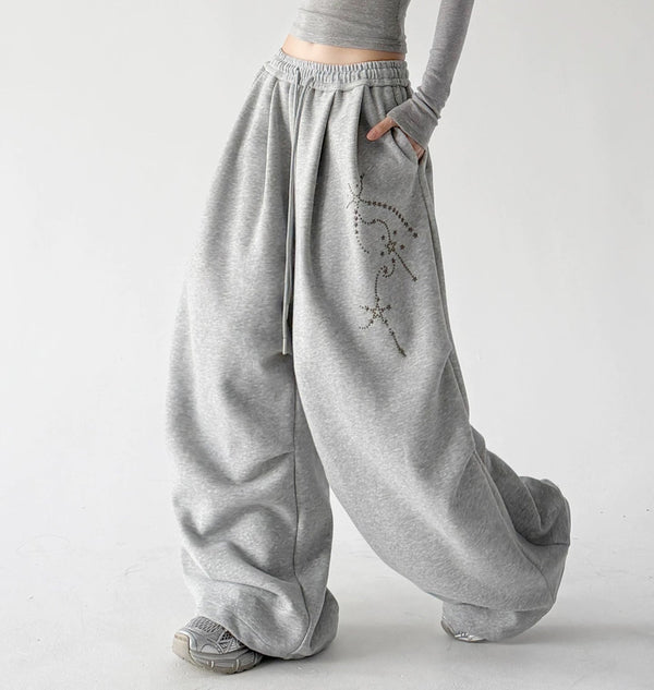 Celestial-Print Wide-Leg Sweatpants - COPPING THREADS - CT ORIGINALS