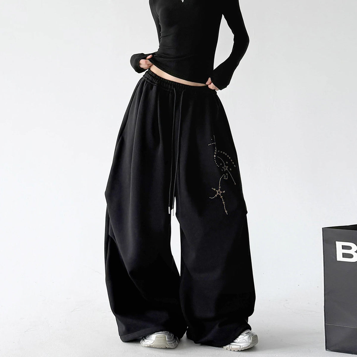 Celestial-Print Wide-Leg Sweatpants - COPPING THREADS - CT ORIGINALS