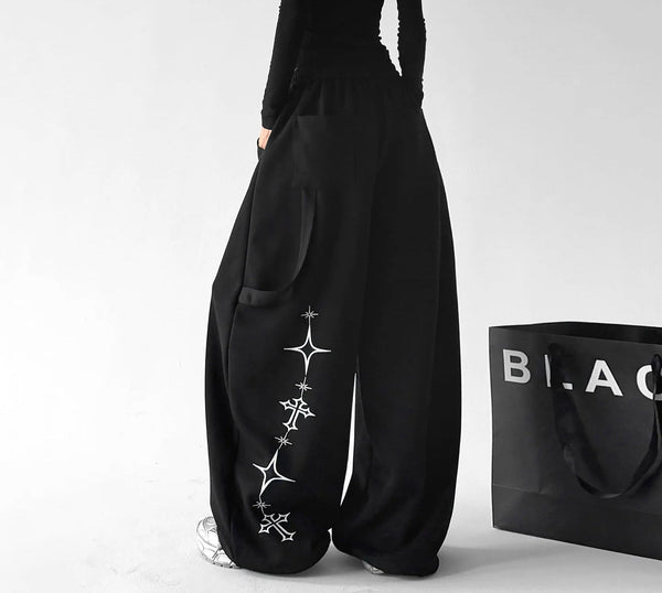 Celestial-Print Wide-Leg Sweatpants - COPPING THREADS - CT ORIGINALS