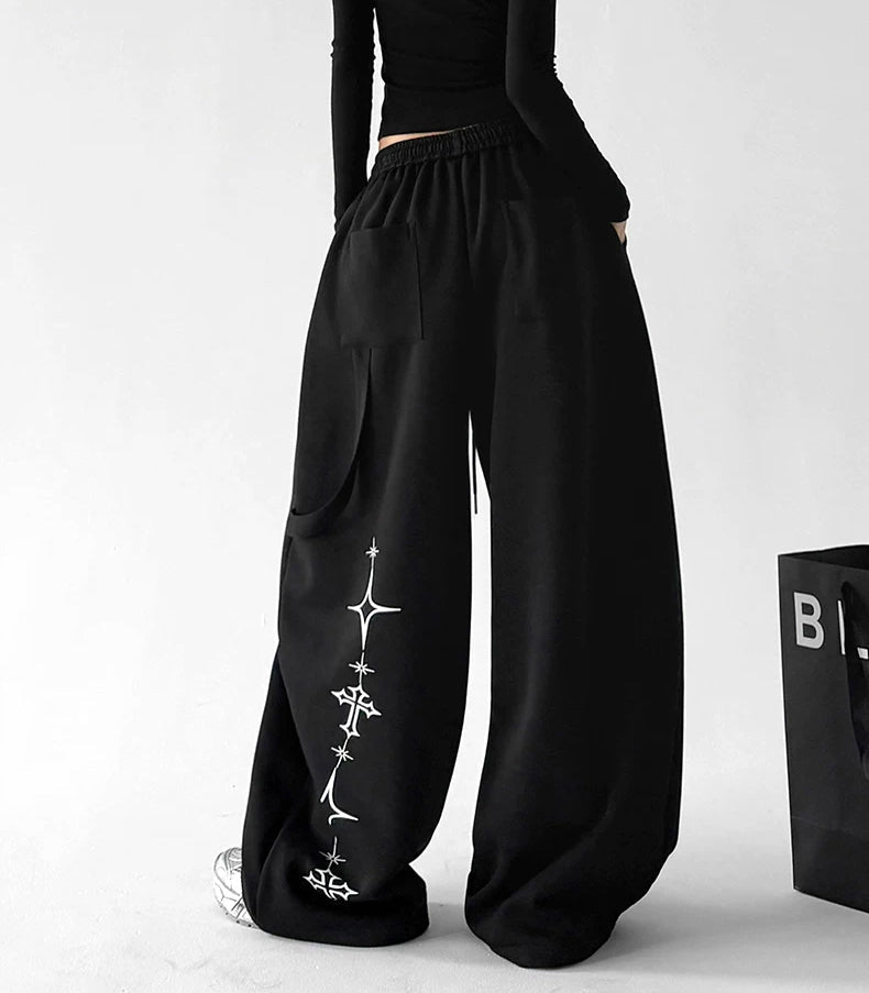 Celestial-Print Wide-Leg Sweatpants - COPPING THREADS - CT ORIGINALS