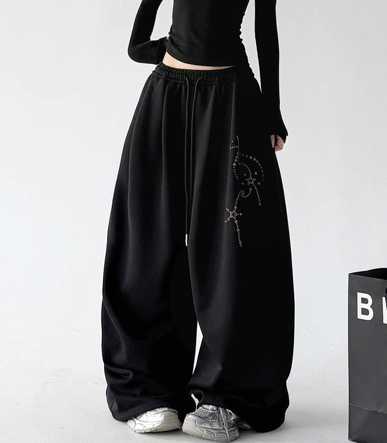 Celestial-Print Wide-Leg Sweatpants - COPPING THREADS - CT ORIGINALS