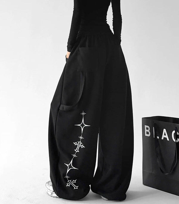 Celestial-Print Wide-Leg Sweatpants - COPPING THREADS - CT ORIGINALS