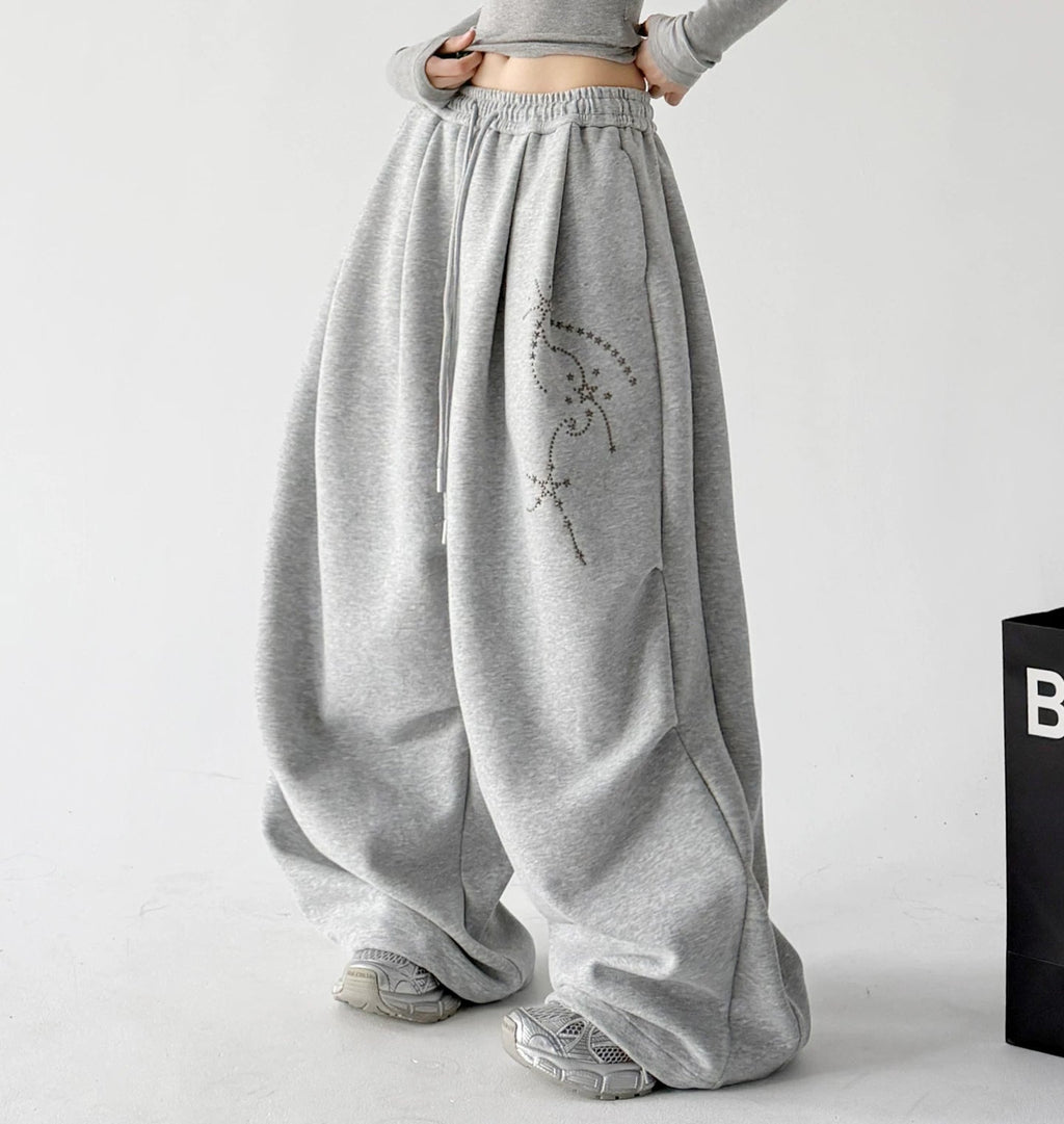 Celestial-Print Wide-Leg Sweatpants - COPPING THREADS - CT ORIGINALS