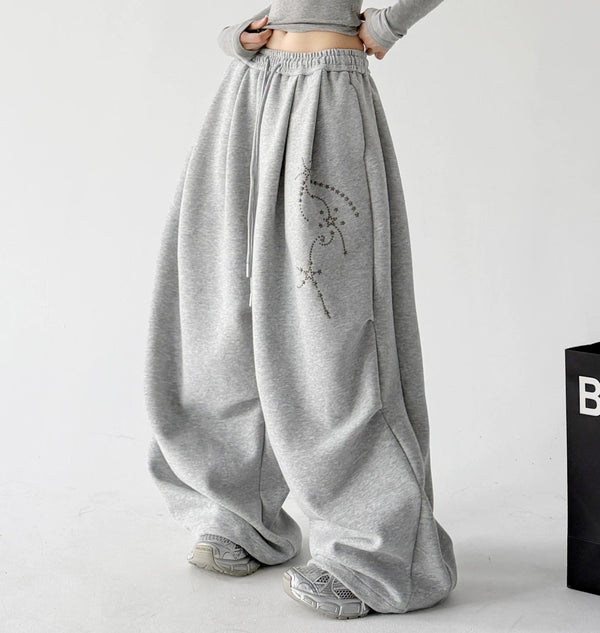 Celestial-Print Wide-Leg Sweatpants - COPPING THREADS - CT ORIGINALS