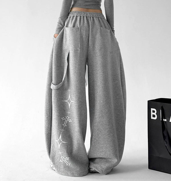 Celestial-Print Wide-Leg Sweatpants - COPPING THREADS - CT ORIGINALS