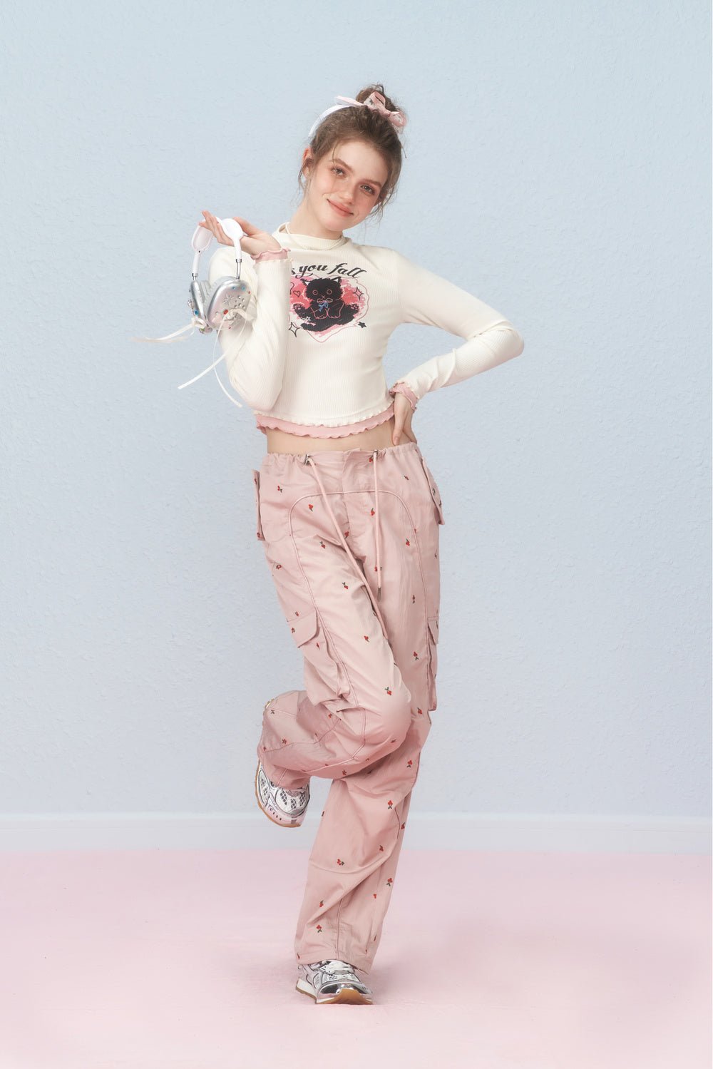 Cherry Embroidered Cargo Pants - COPPING THREADS - AYF