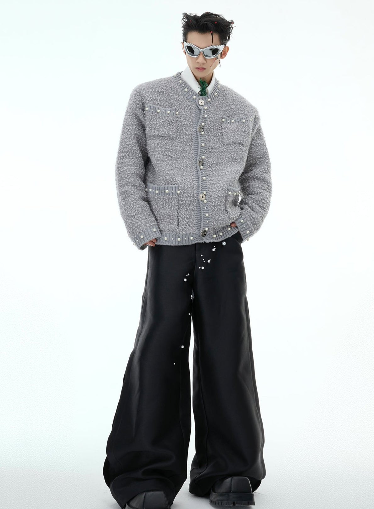 Chic Pearl - Embellished Knit Sweater - COPPING THREADS - ArguE CulturE