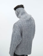 Chunky Cable Knit Turtleneck Sweater - COPPING THREADS - ArguE CulturE