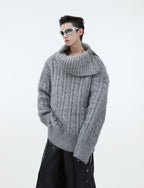 Chunky Cable Knit Turtleneck Sweater - COPPING THREADS - ArguE CulturE