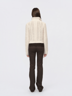 Chunky Cream Openwork Knit Cardigan - COPPING THREADS - CHICISLAND