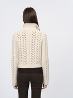 Chunky Cream Openwork Knit Cardigan - COPPING THREADS - CHICISLAND