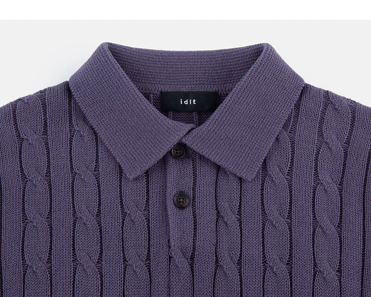Classic-Fit Cable-Knit Polo - COPPING THREADS - IDLT