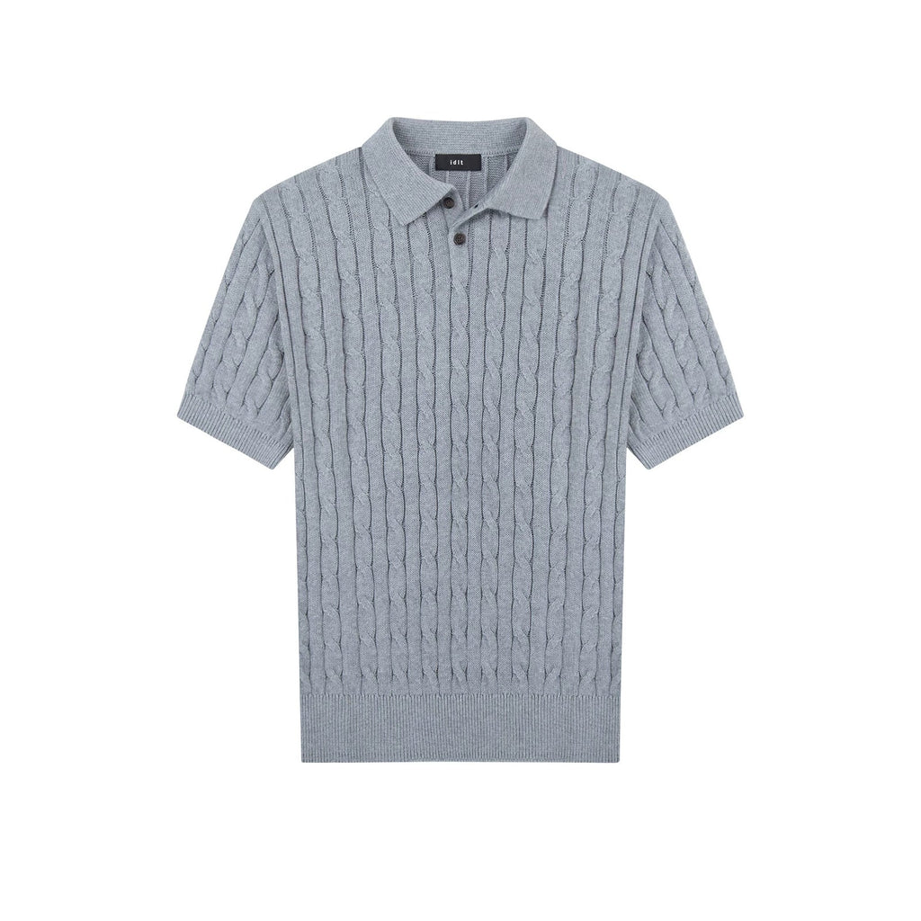 Classic-Fit Cable-Knit Polo - COPPING THREADS - IDLT