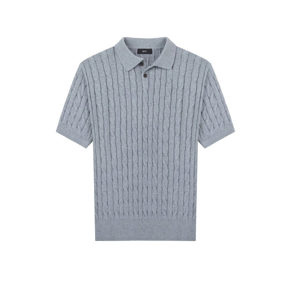 Classic-Fit Cable-Knit Polo - COPPING THREADS - IDLT