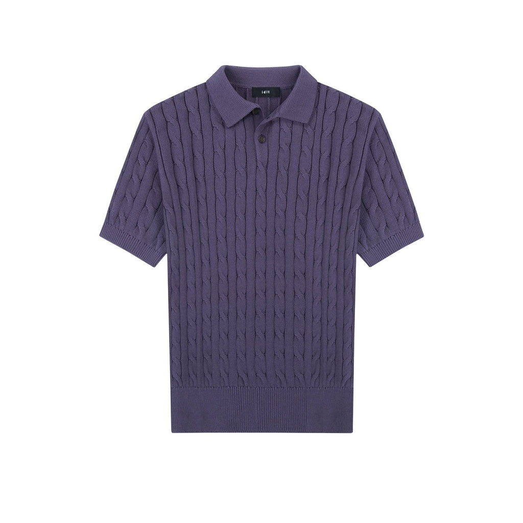 Classic-Fit Cable-Knit Polo - COPPING THREADS - IDLT