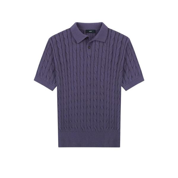 Classic-Fit Cable-Knit Polo - COPPING THREADS - IDLT