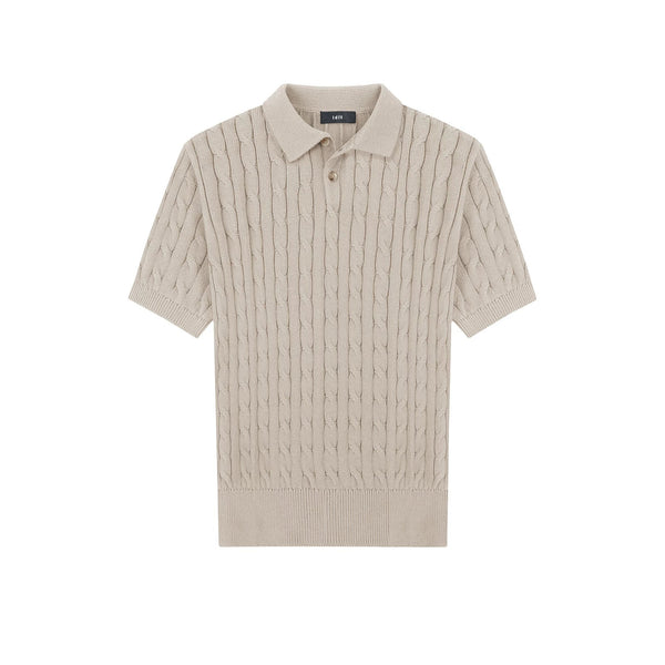 Classic-Fit Cable-Knit Polo - COPPING THREADS - IDLT