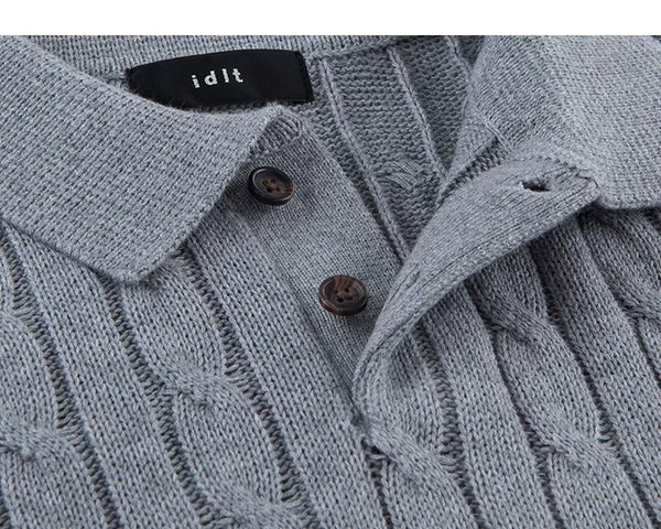 Classic-Fit Cable-Knit Polo - COPPING THREADS - IDLT