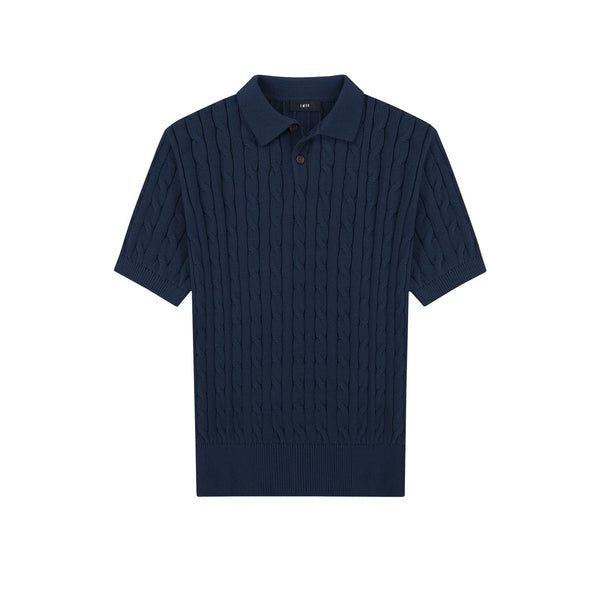 Classic-Fit Cable-Knit Polo - COPPING THREADS - IDLT