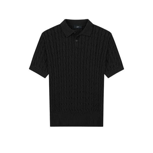 Classic-Fit Cable-Knit Polo - COPPING THREADS - IDLT