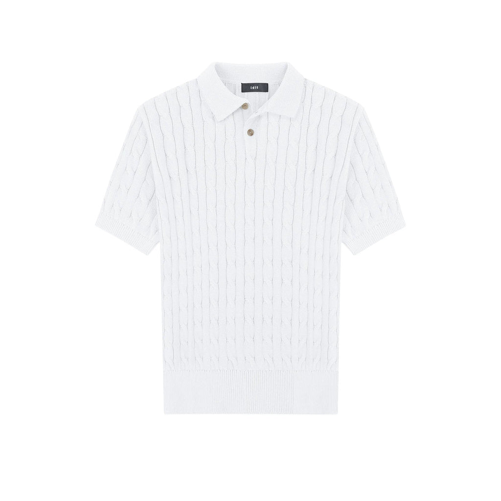 Classic-Fit Cable-Knit Polo - COPPING THREADS - IDLT