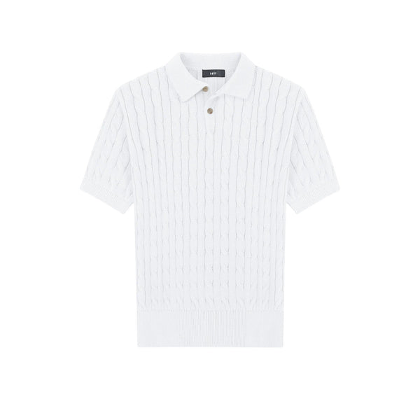 Classic-Fit Cable-Knit Polo - COPPING THREADS - IDLT