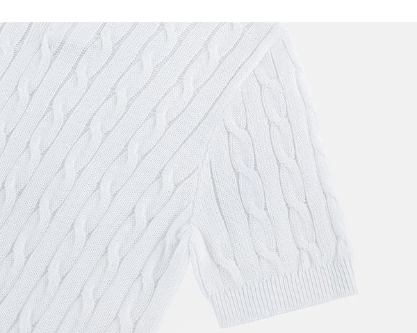 Classic-Fit Cable-Knit Polo - COPPING THREADS - IDLT