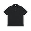 IDLT polo shirt, black front.