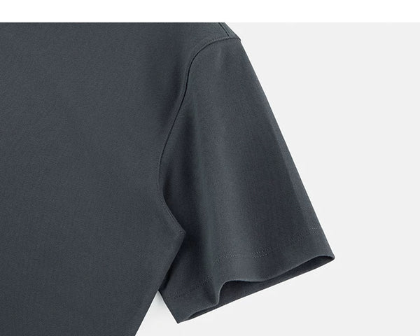 IDLT polo shirt, dark gray sleeve.