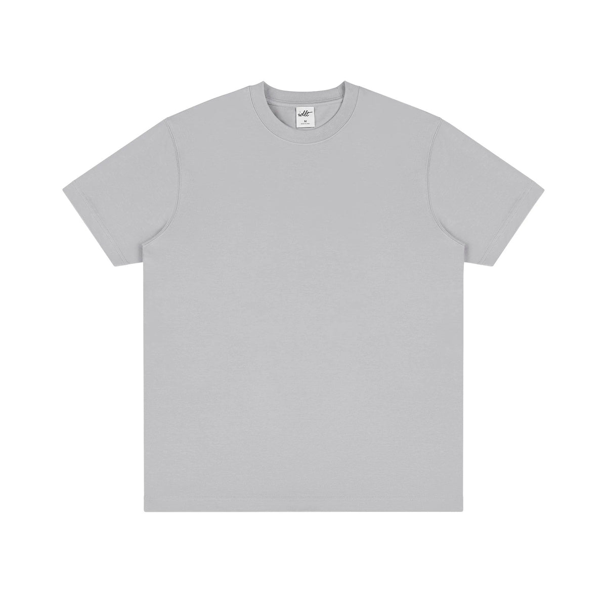IDLT T-shirt, light gray front.