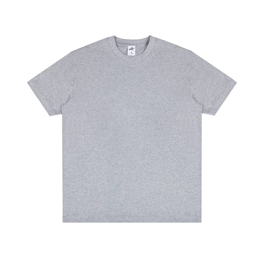 IDLT T-shirt, heather gray front.
