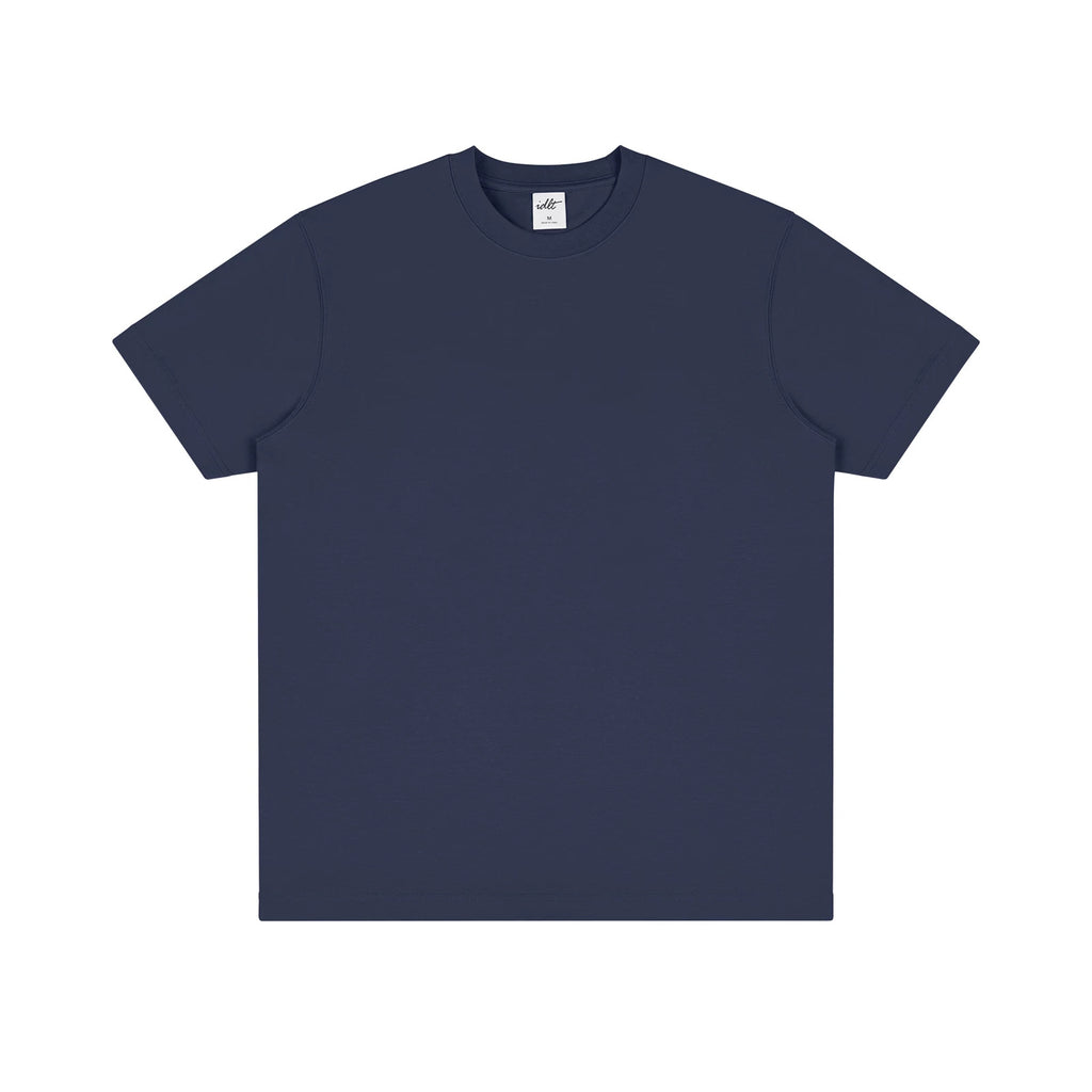 IDLT T-shirt, navy front.