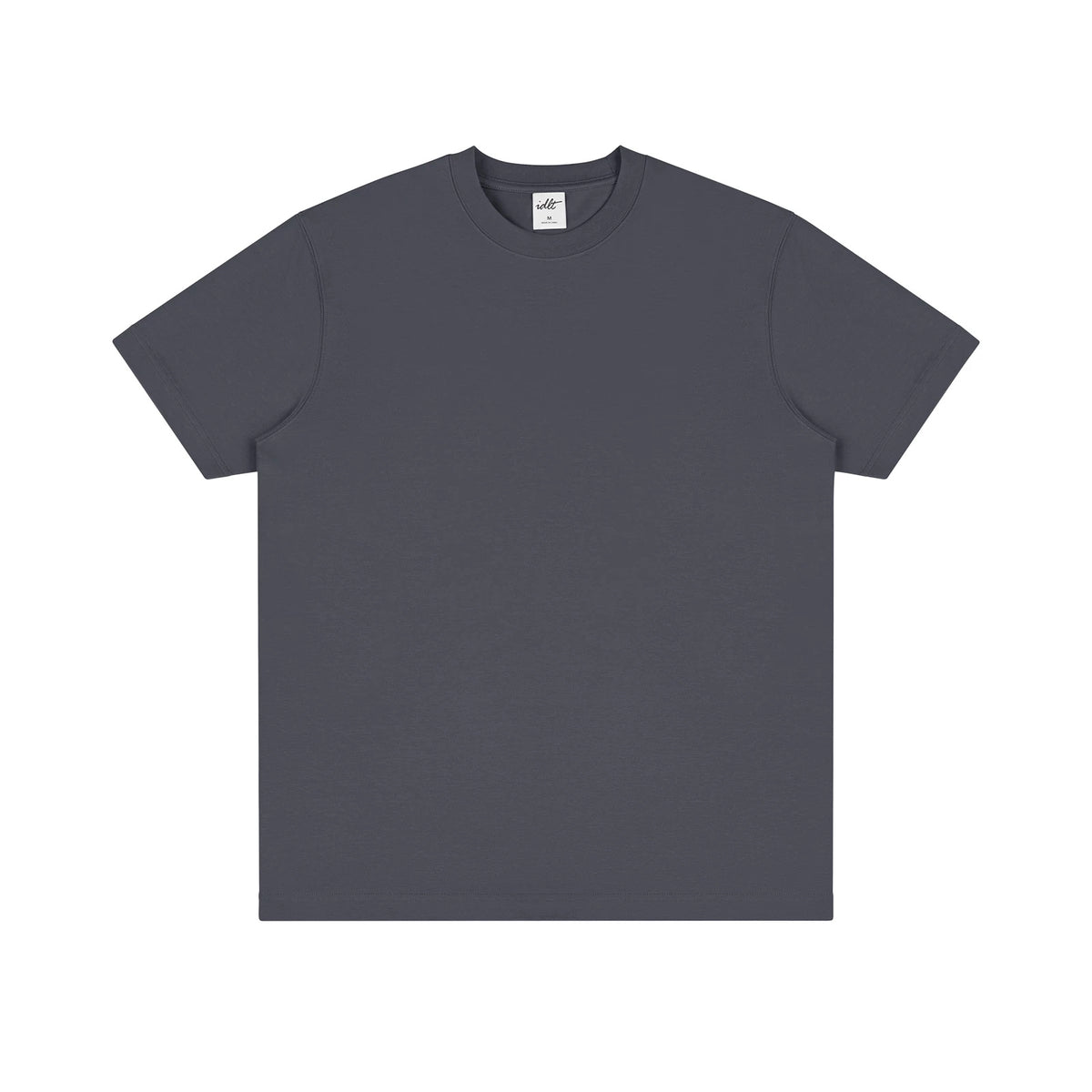 IDLT T-shirt, dark gray front.